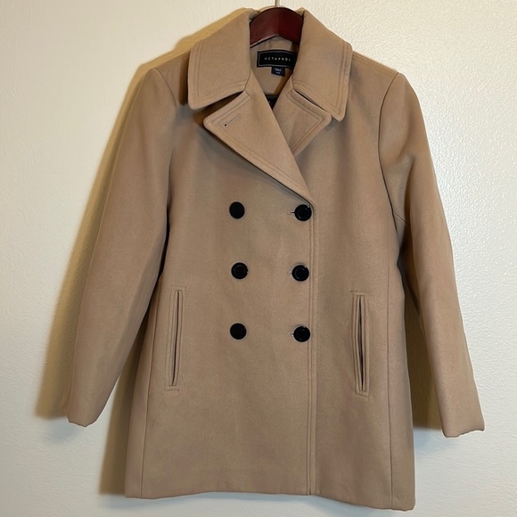 Metaphor Jackets & Blazers - METAPHOR Tan Pea Coat Size Medium